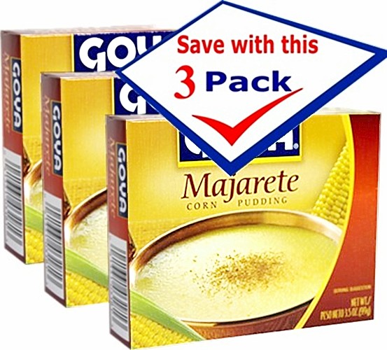Goya majarete corn pudin. 4 servings. 3.5 oz Pack of 3